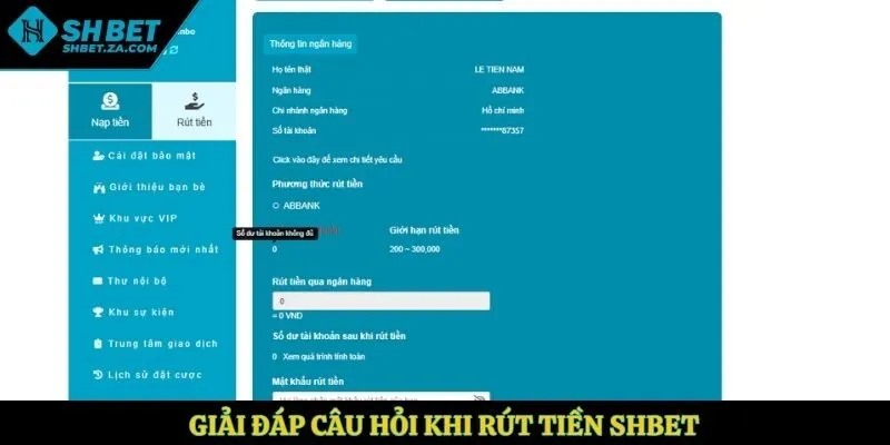 Giải đáp câu hỏi khi rút tiền SHBET